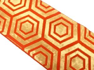 アンティーク　重ね亀甲模様織り出し袋帯（材料）